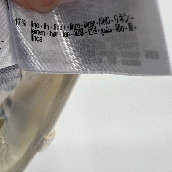 Zara Linen Embroidered Culottes Wide‎ Leg Pants Size Large - Picture 12 of 16